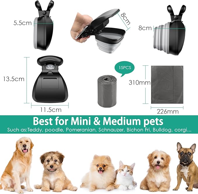 Portable Pooper Scooper with Waste Bags — Dogs