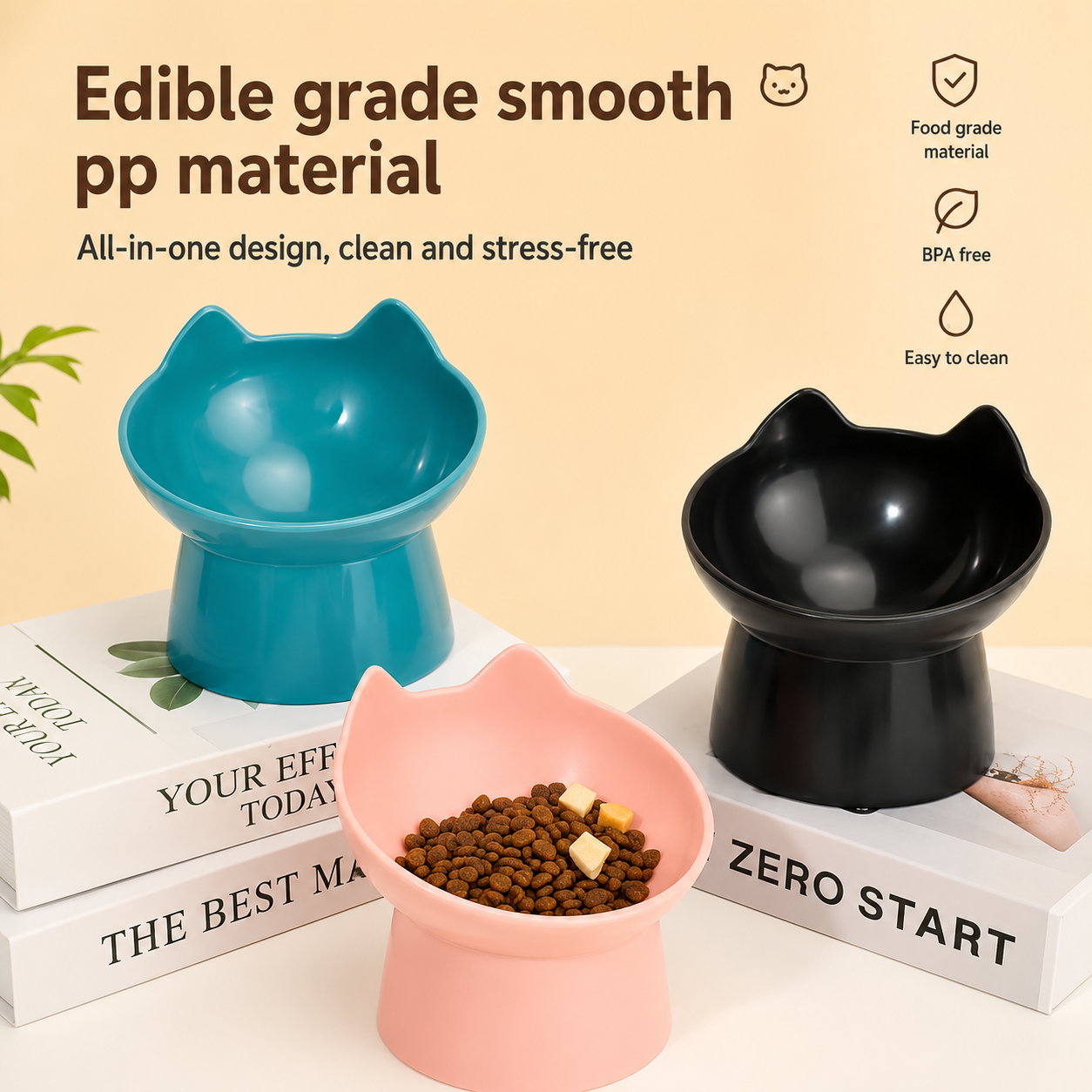 Raised Pet Bowl with Long Ears Design — Neck Protection | Dogs & Cats