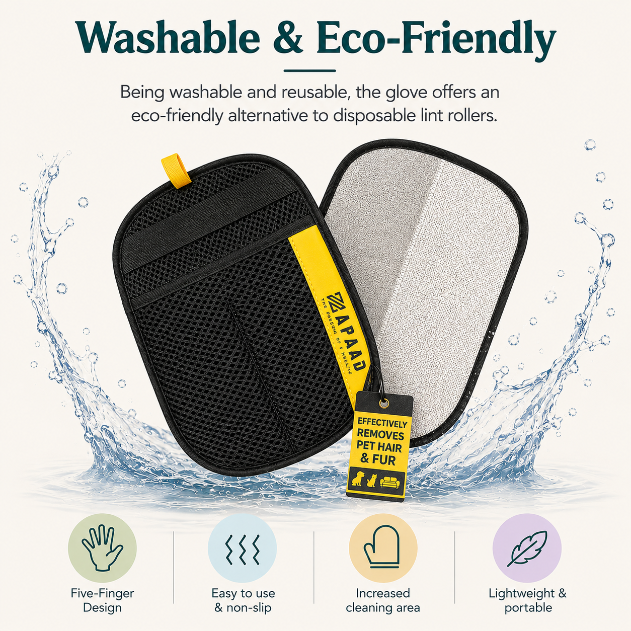 Pet Hair Removal Glove for Dogs & Cats