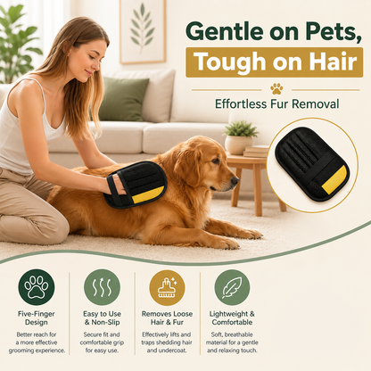 Pet Hair Removal Glove for Dogs & Cats