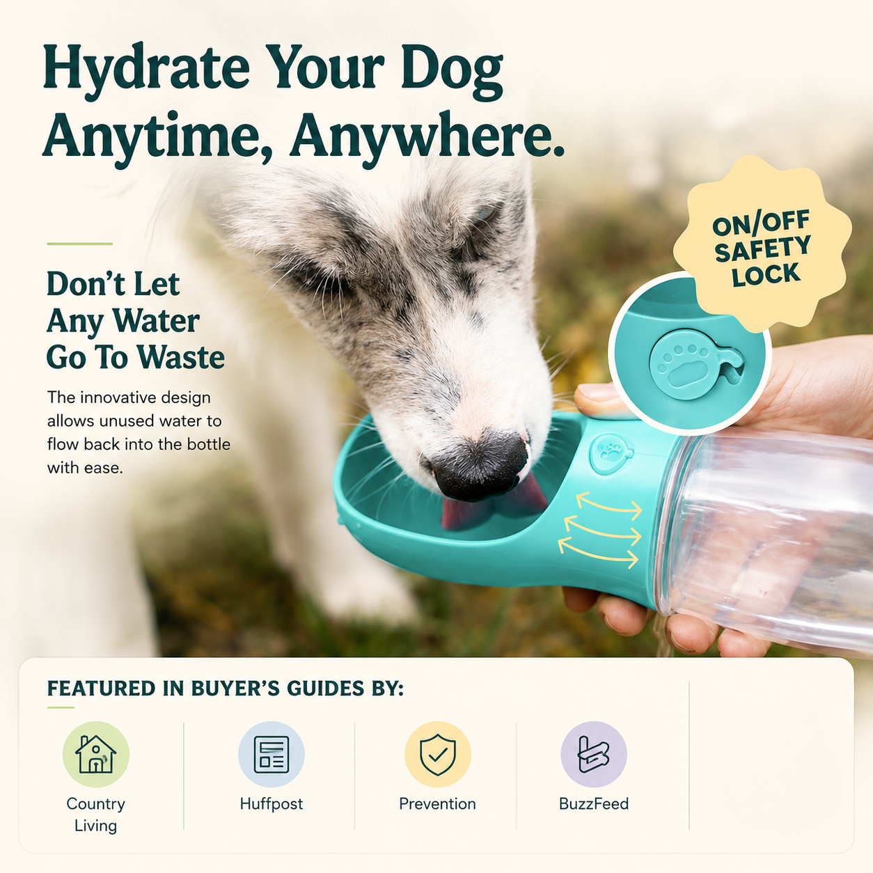 Portable Dog Water Bottle Lightweight & Leak Proof