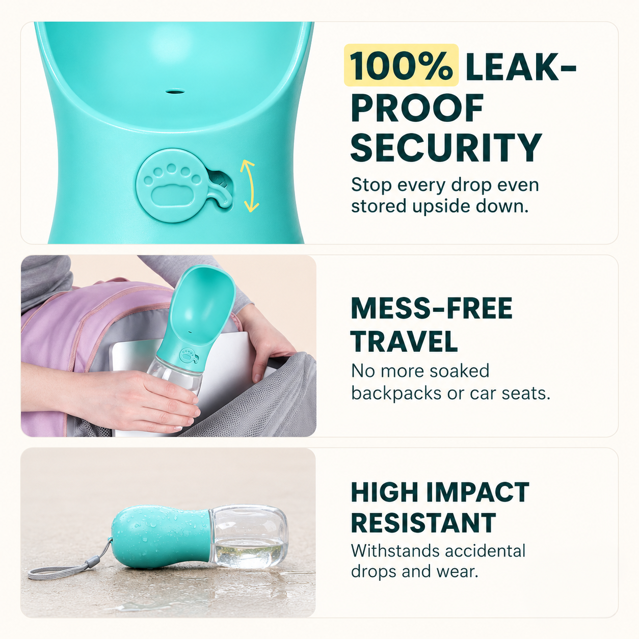 Portable Dog Water Bottle Lightweight & Leak Proof