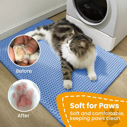 Double Layer Cat Litter Mat — Non-Slip Waterproof