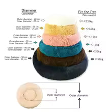 Round Pet Bed Super Soft & Warm | Dogs & Cats