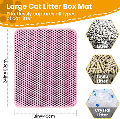 Double Layer Cat Litter Mat — Non-Slip Waterproof