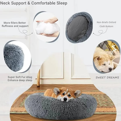 Round Pet Bed Super Soft & Warm | Dogs & Cats
