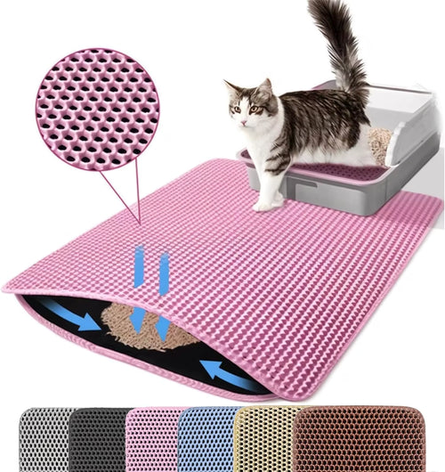 Double Layer Cat Litter Mat — Non-Slip Waterproof