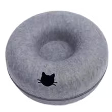 2-in-1 Felt Donut Cat Bed & Tunnel — Hide & Play House