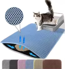 Double Layer Cat Litter Mat — Non-Slip Waterproof